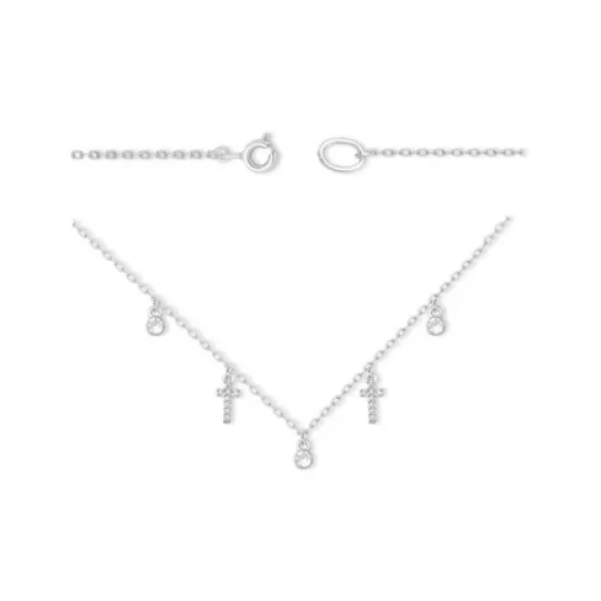 Колье с фианитом из серебра