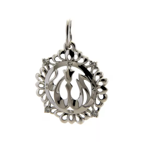 Подвеска мусульманская с фианитом из серебра