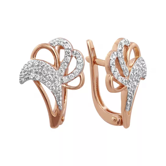 Серьги с фианитом из золота