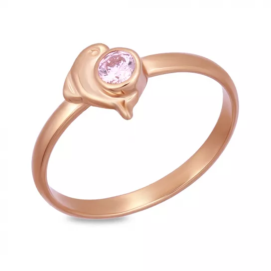 Кольцо с фианитом из золота