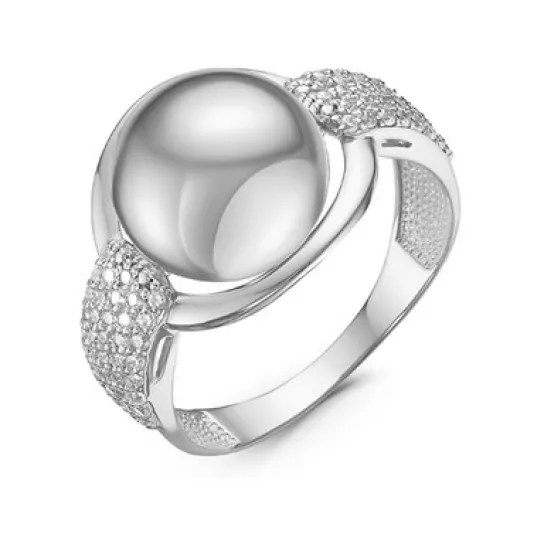 Кольцо с фианитом из серебра