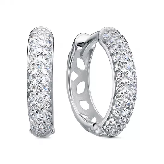 Серьги с фианитом из серебра