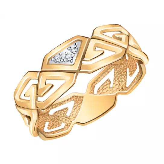 Кольцо с фианитом из золота