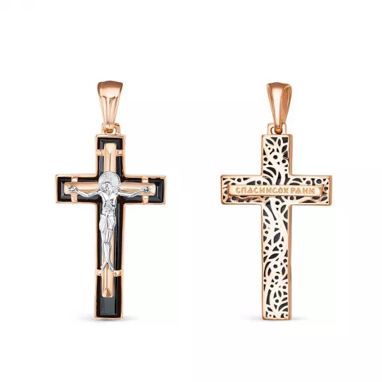 Крест с ониксом из золота