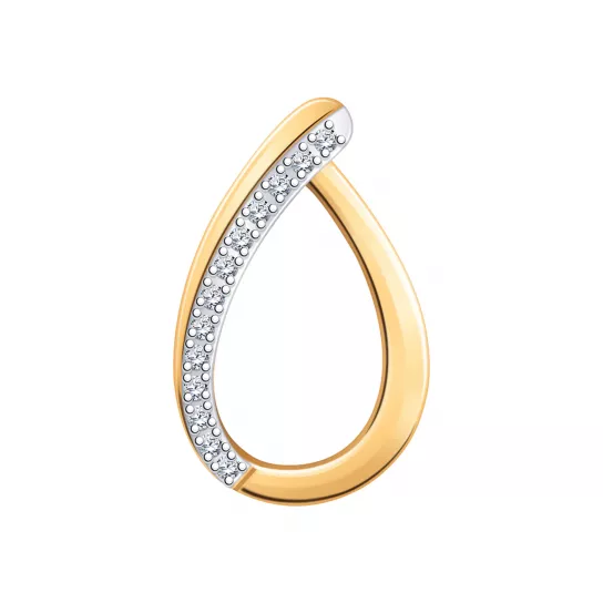 Подвеска с фианитом из золота