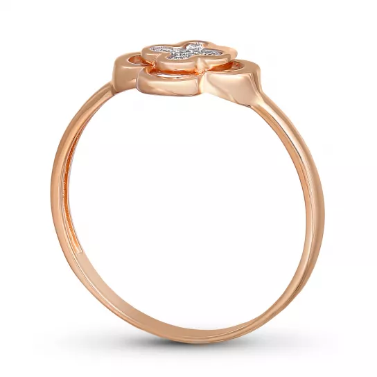 Кольцо с фианитом из золота