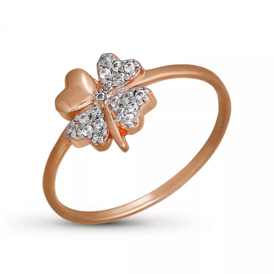 Кольцо с фианитом из золота