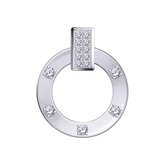 Подвеска с фианитом из серебра