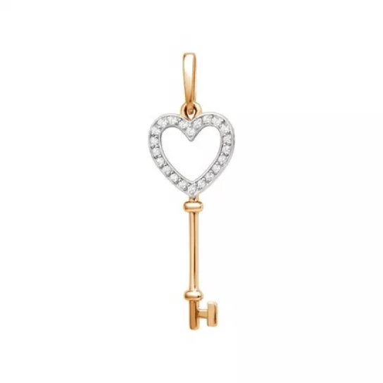 Подвеска с фианитом из золота