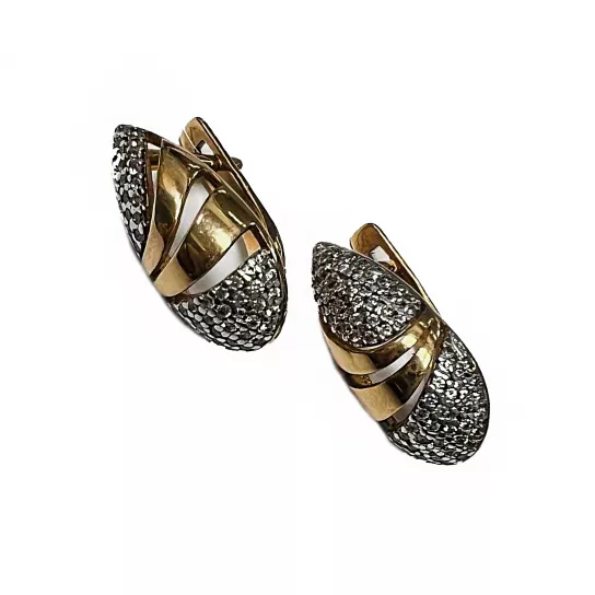 Серьги с фианитом из золота