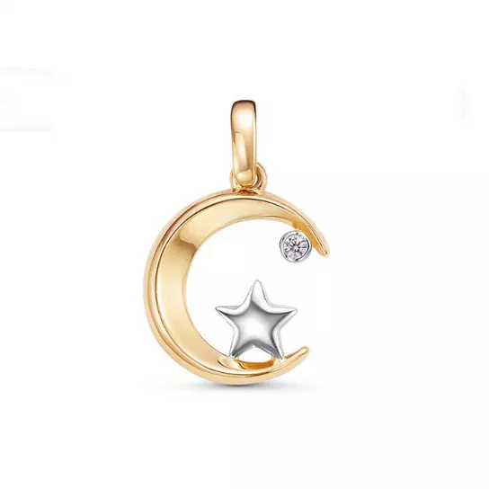 Подвеска мусульманская с фианитом из золота