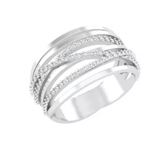 Кольцо с фианитом из серебра