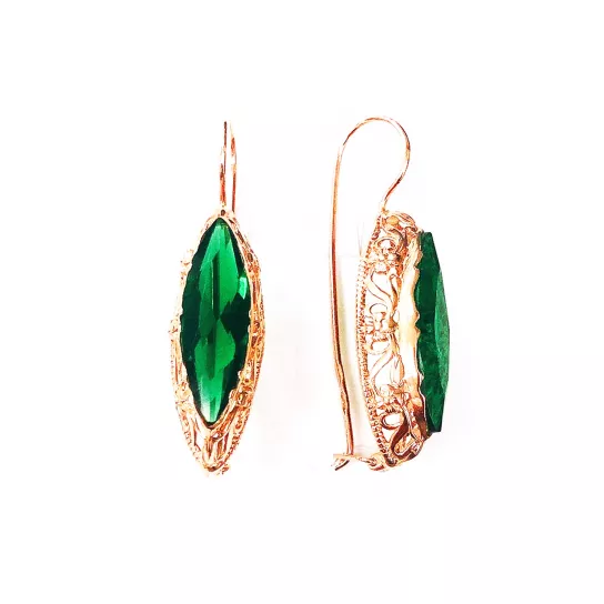 Серьги с фианитом из золота