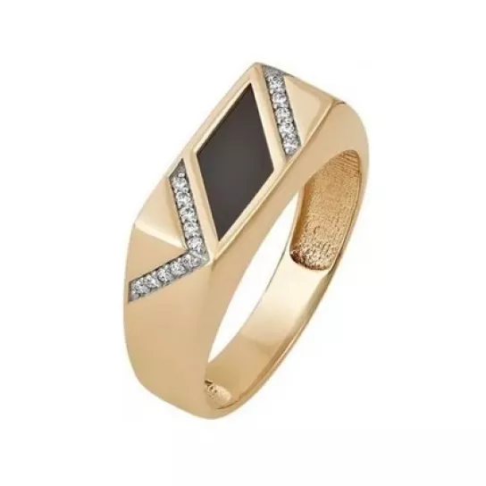 Кольцо с фианитом из золота