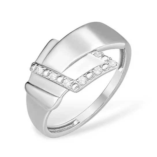 Кольцо с фианитом из серебра