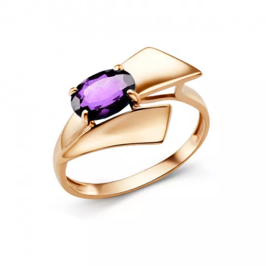 Кольцо с аметистом из золота