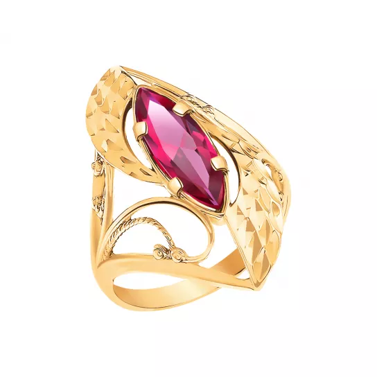 Кольцо с фианитом из золота