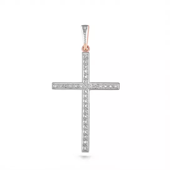 Крест с бриллиантами из золота