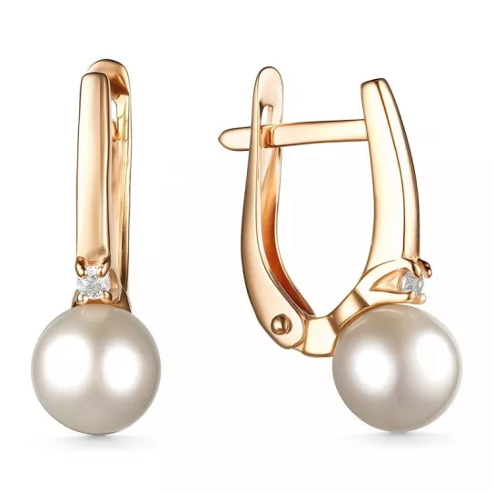 Серьги с жемчугом из золота