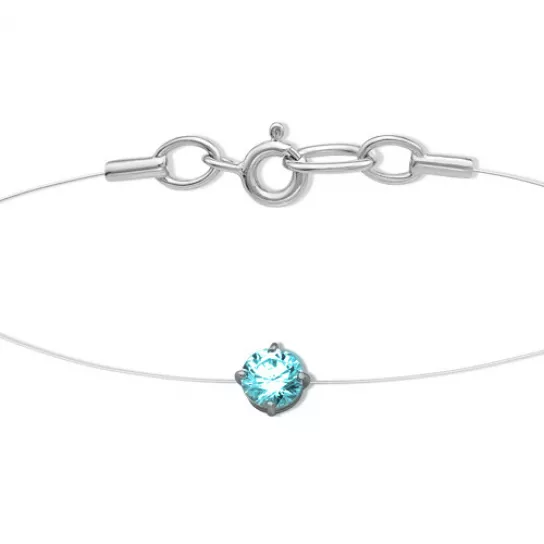 Колье с фианитом из серебра