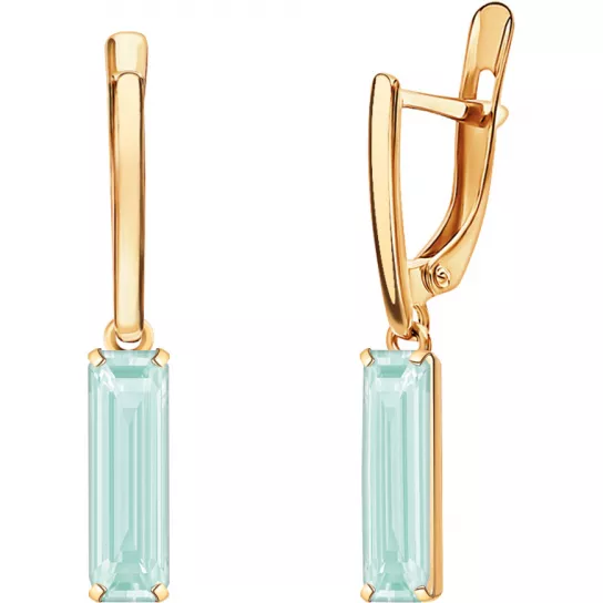 Серьги с кварцем из золота