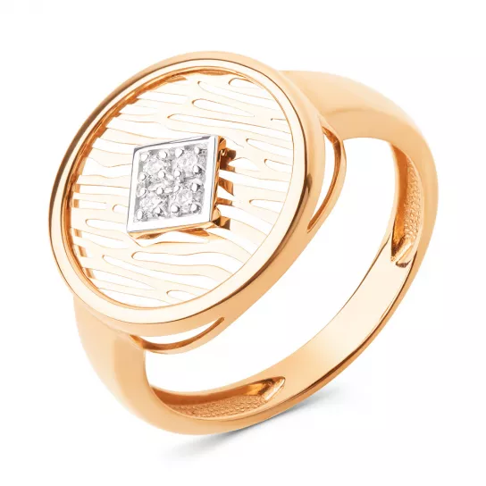 Кольцо с фианитом из золота