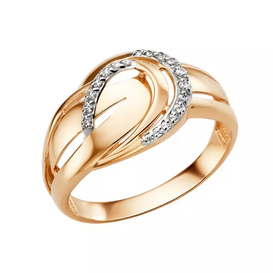 Кольцо с фианитом из золота