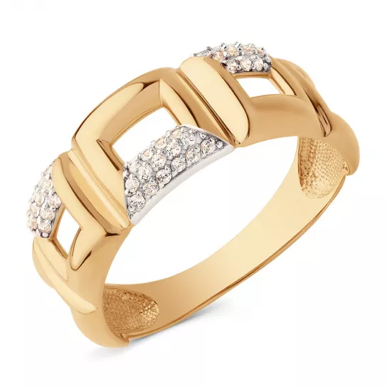 Кольцо с фианитом из золота