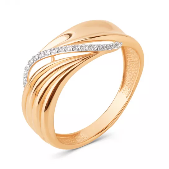 Кольцо с фианитом из золота