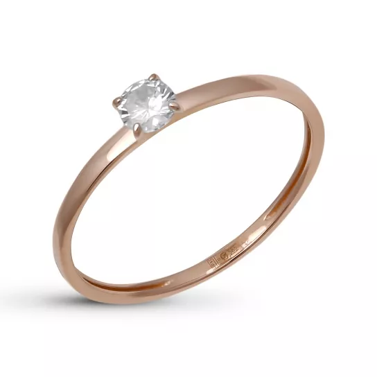 Кольцо с фианитом из золота