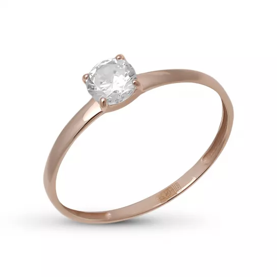 Кольцо с фианитом из золота