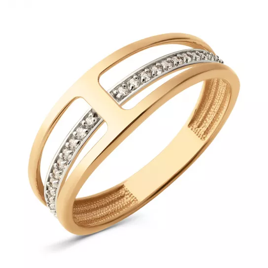 Кольцо с фианитом из золота