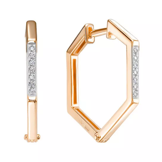 Серьги с фианитом из золота