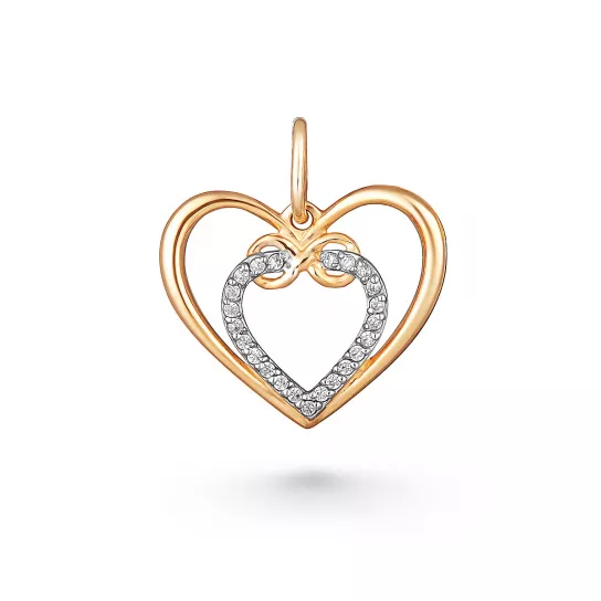 Подвеска с фианитом из золота