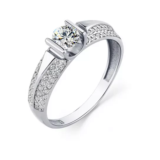 Кольцо с фианитом из золота