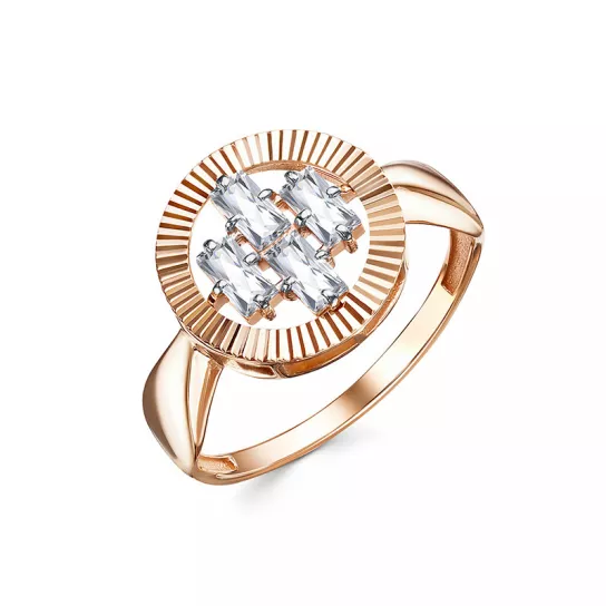 Кольцо с фианитом из золота