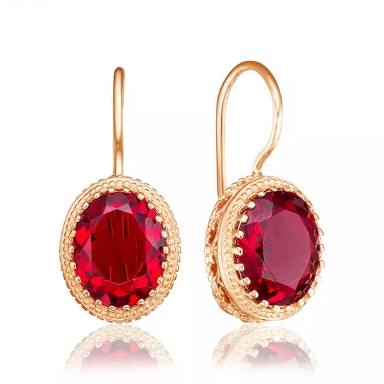 Серьги с фианитом из золота