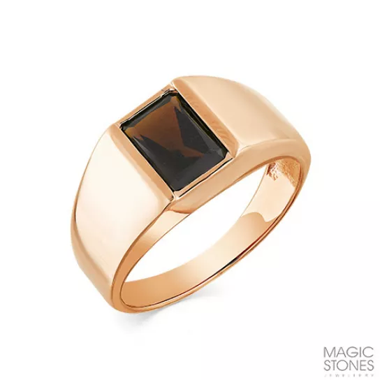 Кольцо с раухтопазом из золота