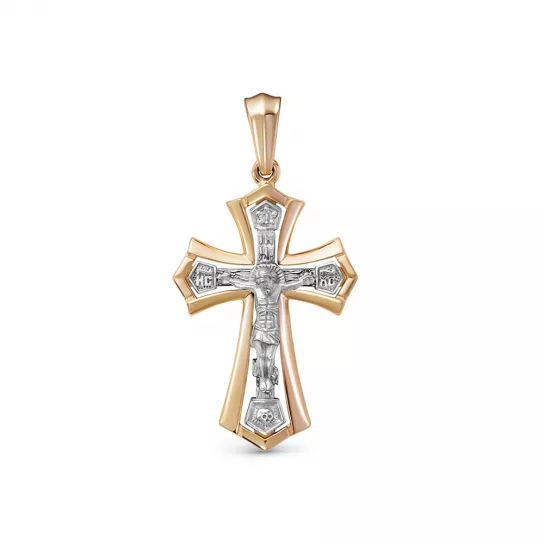 Крест с бриллиантами из золота