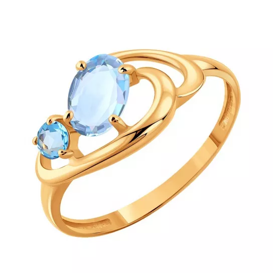 Кольцо с топазом из золота