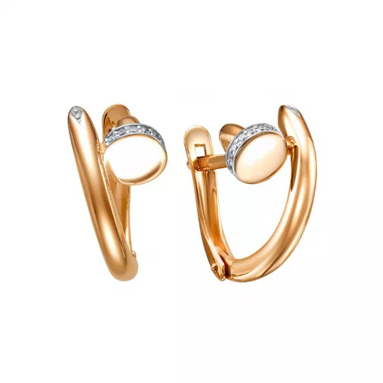 Серьги с фианитом из золота