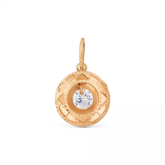 Подвеска с фианитом из золота
