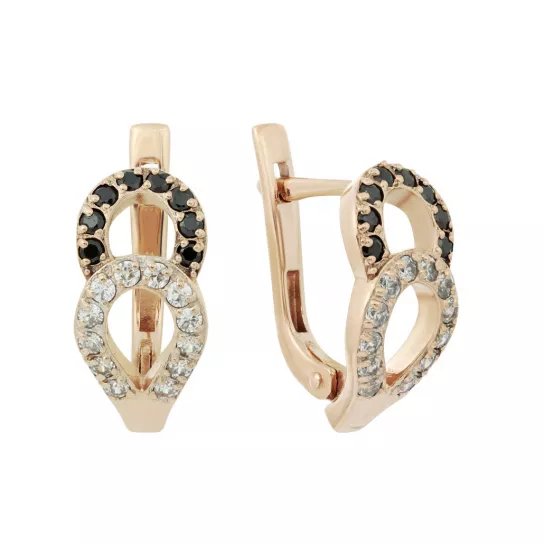 Серьги с фианитом из золота