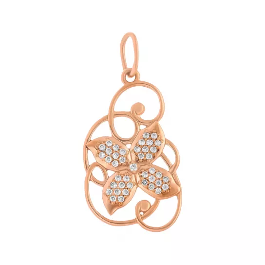 Подвеска с фианитом из золота