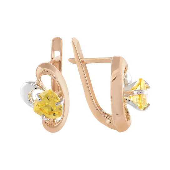 Серьги с кварцем из золота